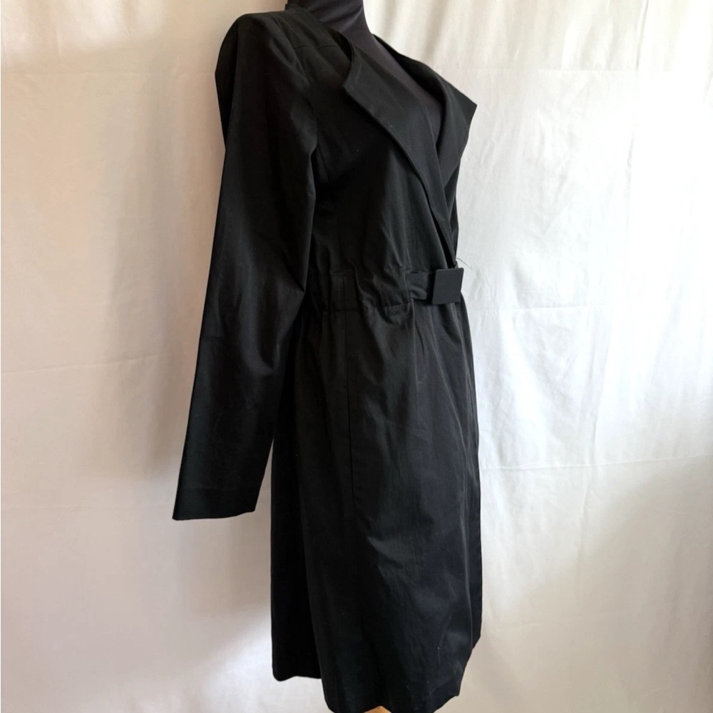 Theory Black Belted Long Jacket - Size Small - Picture 3 of 5